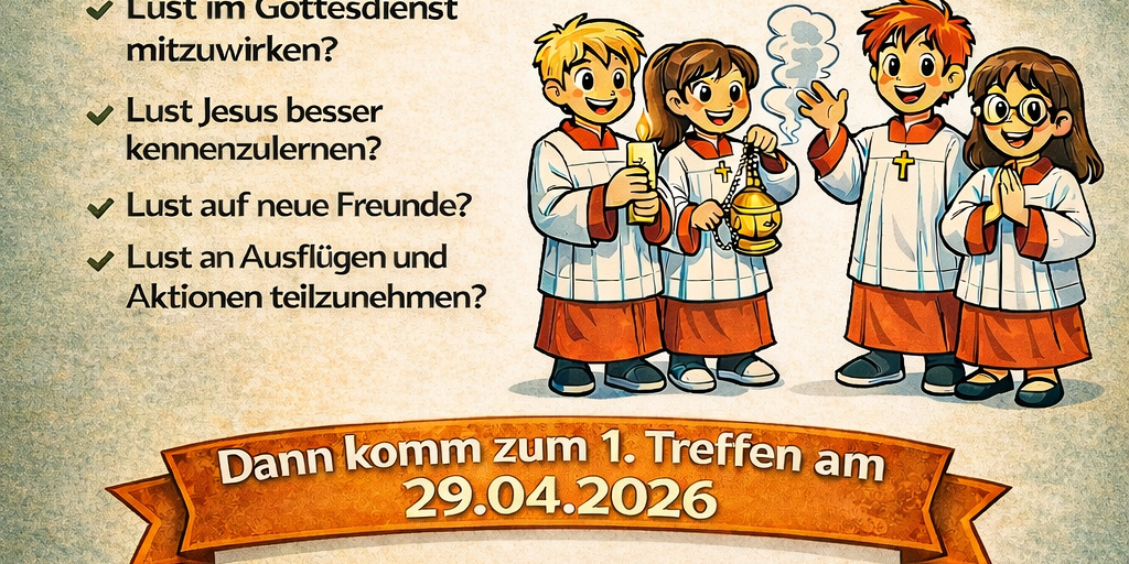 Einladung Messdiener bunt